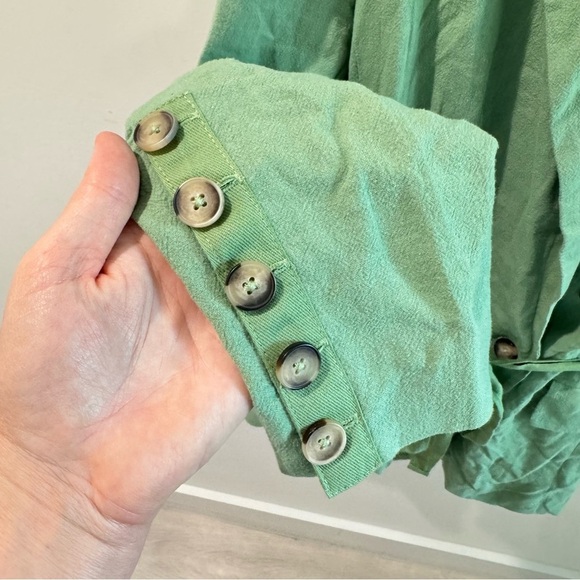 Free People Olivia Linen Blend Oversized Blazer Jacket in Pistachio Green Small - Picture 5 of 13